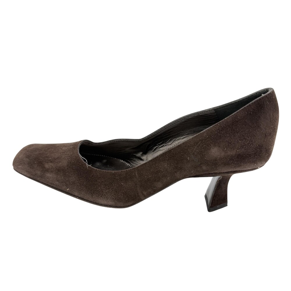 Bruno Magli Shoes Womens Size 7.5 Brown Suede Square Toe Pumps Made Italy